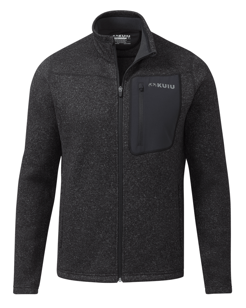 Base Camp Full Zip Sweater | Heather Black