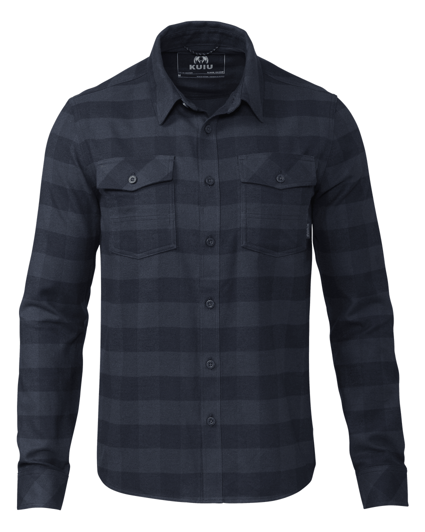 Outlet Field Flannel Shirt | Steel Blue Buffalo Check