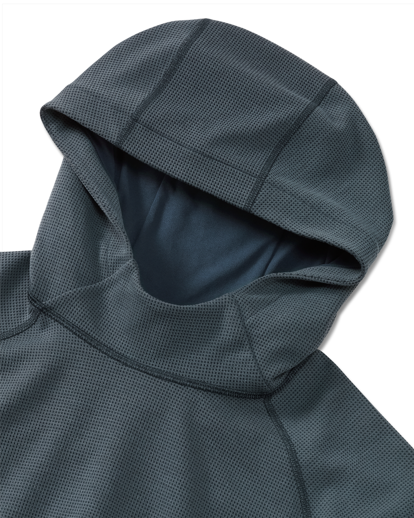 Canyon Waffle Hoodie | Steel Blue Heather