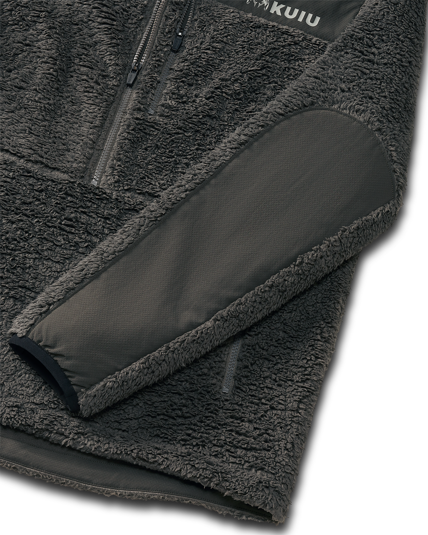 Sherpa Fleece Zip Pullover | Asphalt