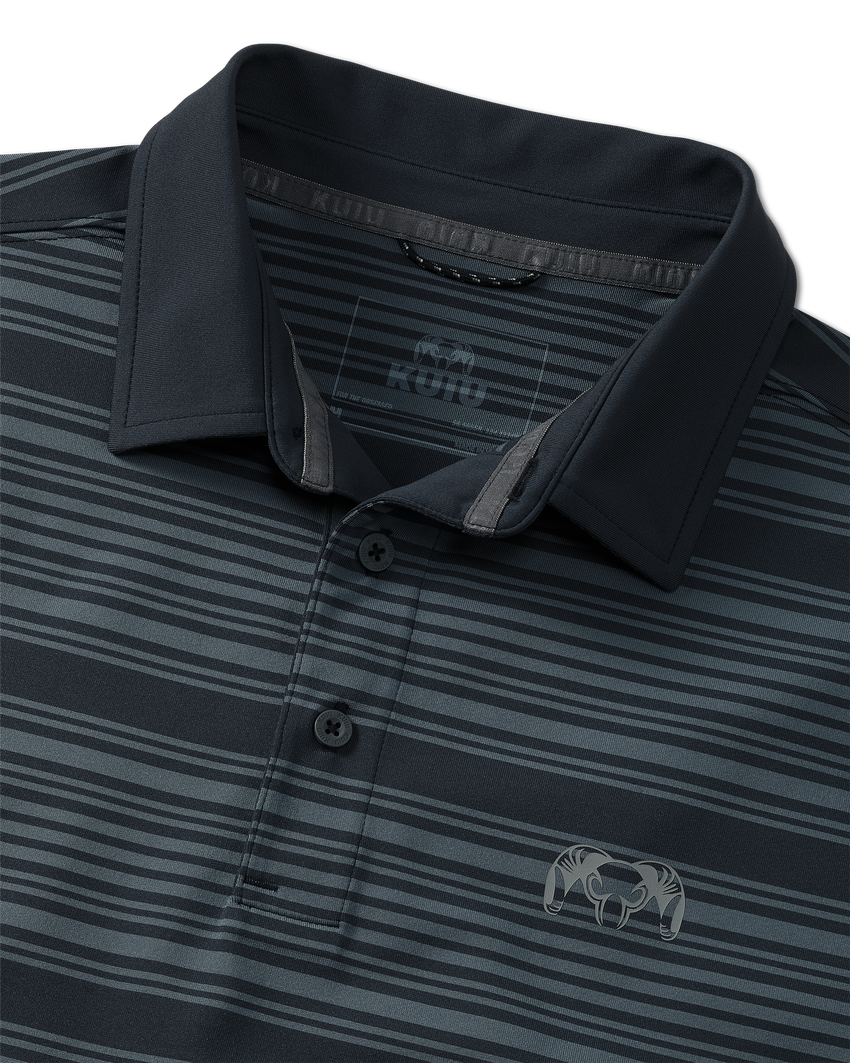 KUIU Performance Polo Stripe | Steel Blue Stripe