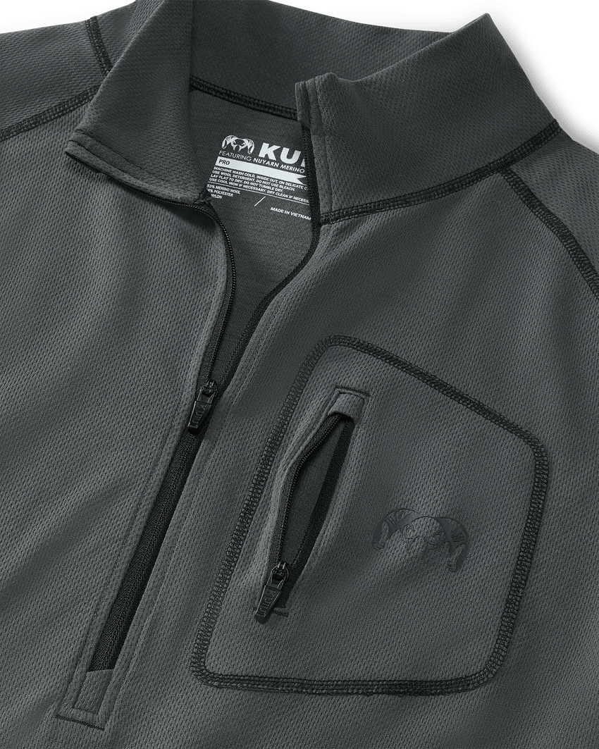 PRO Merino 200 Zip-T | Gunmetal