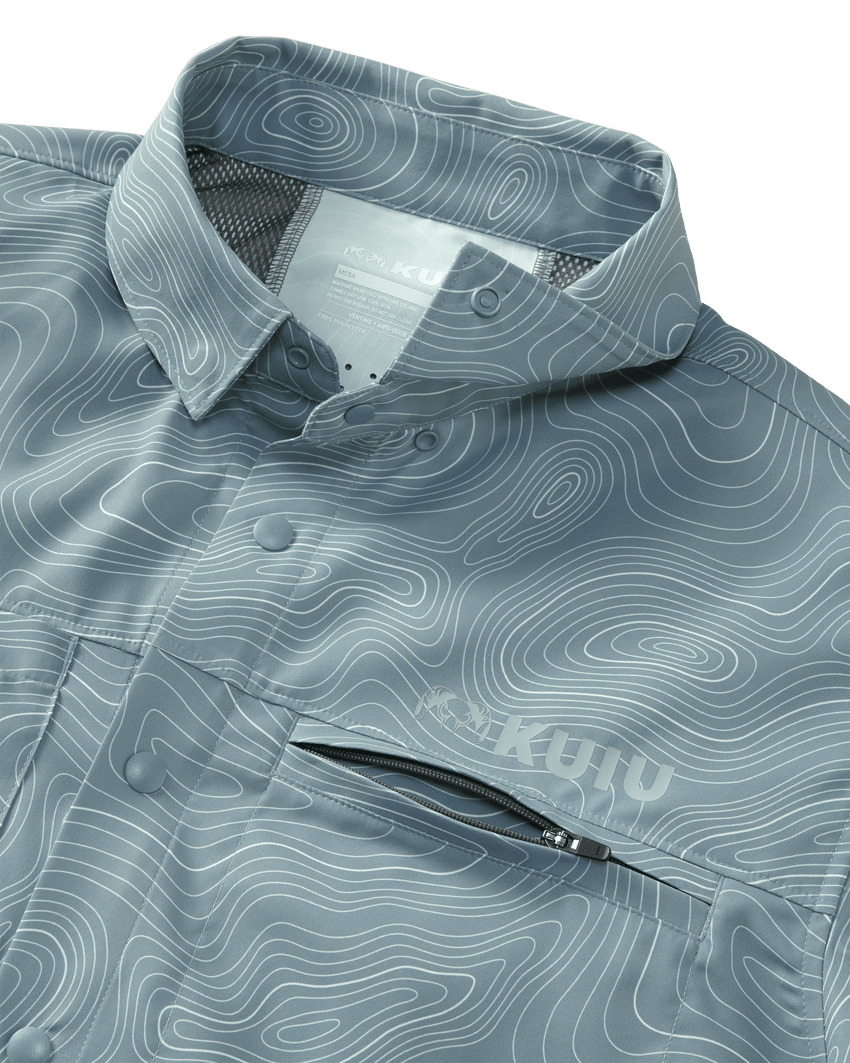 Mesa Vented SS Snap Shirt Topo | Glacier Topo Print