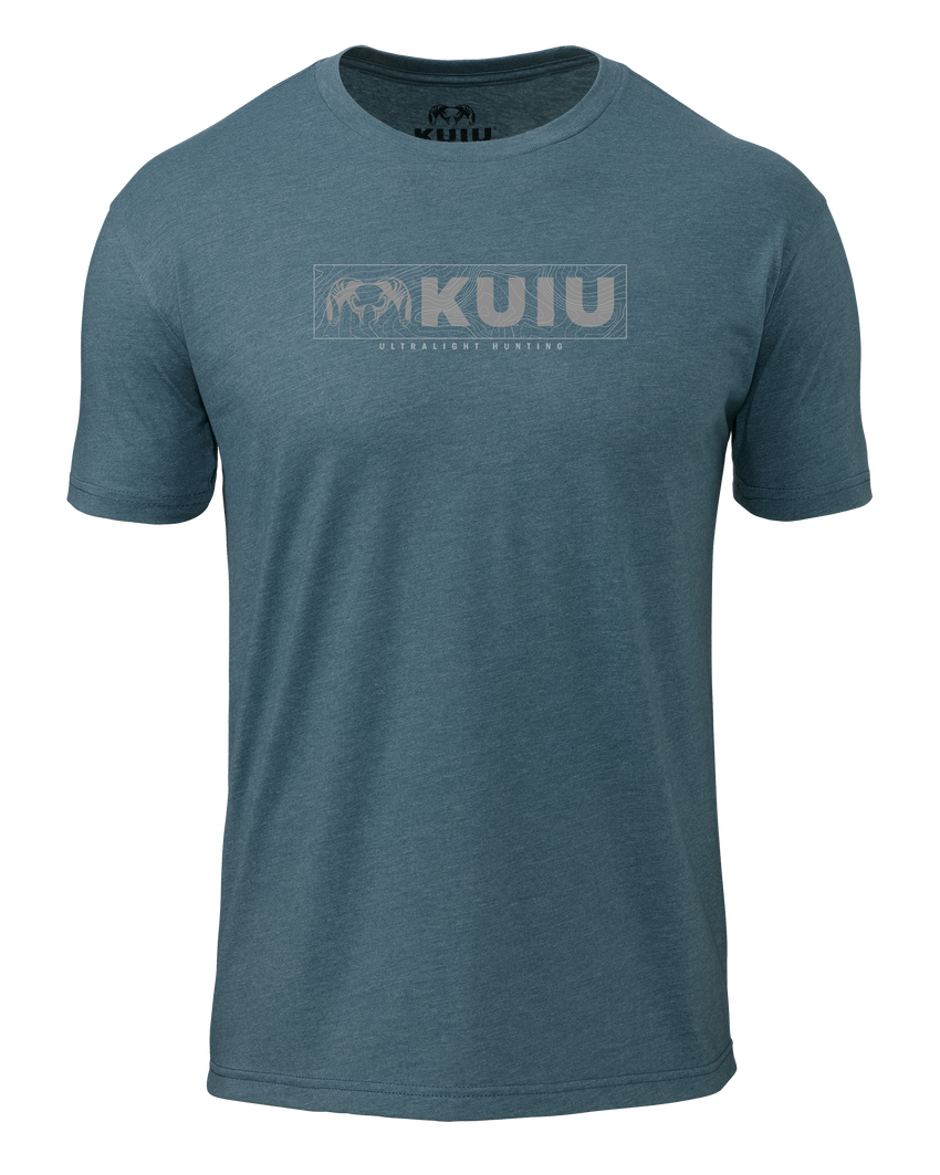 KUIU Topo Block Logo T-Shirt | Indigo