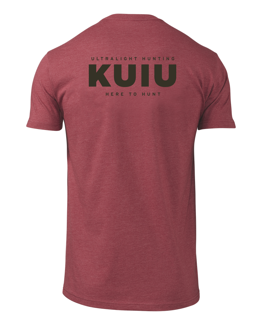 KUIU Here to Hunt Back Logo T-Shirt | Cardinal