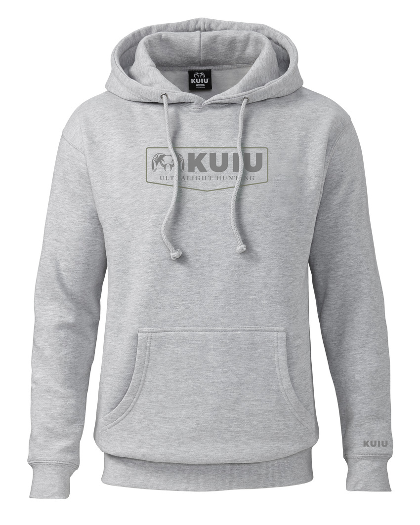 KUIU Shield Logo Hoodie | Heather Grey
