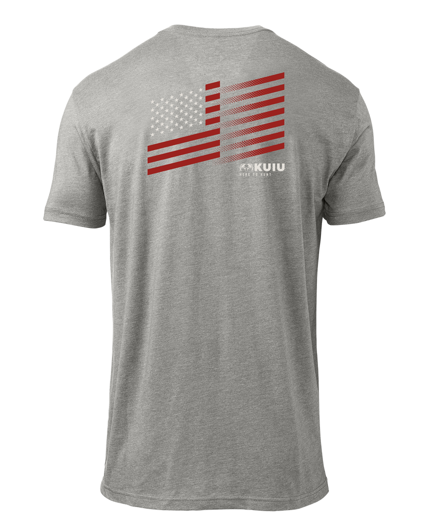 KUIU Retro Flag Fade T-Shirt | Heather Grey