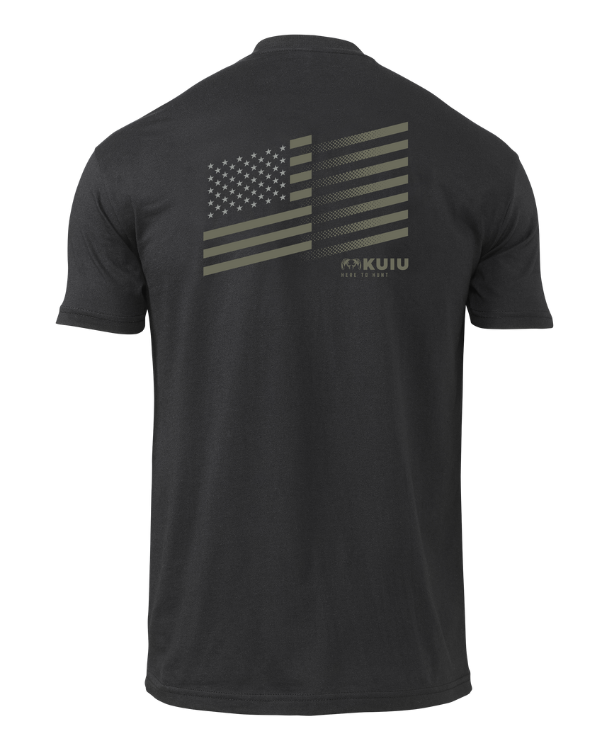 KUIU Solid Flag Fade T-Shirt | Black