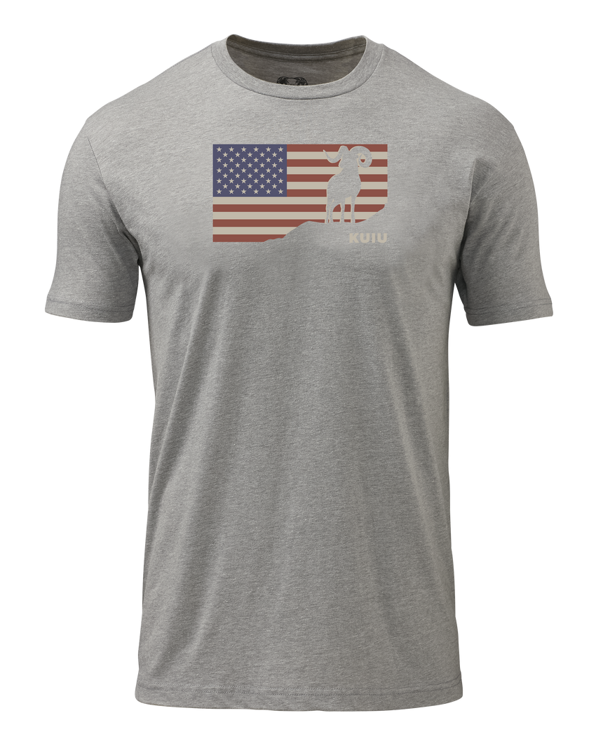 KUIU Ram Flag T-Shirt | Heather Grey