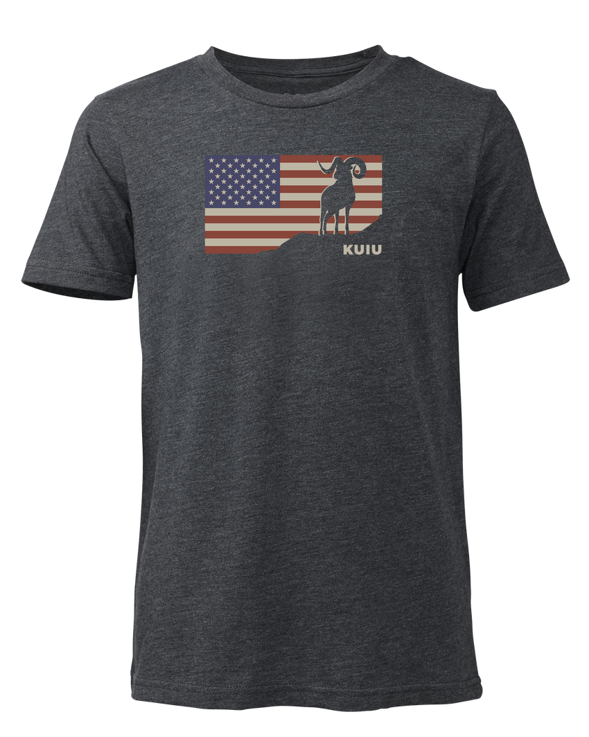 Youth Ram Flag T-Shirt | Charcoal