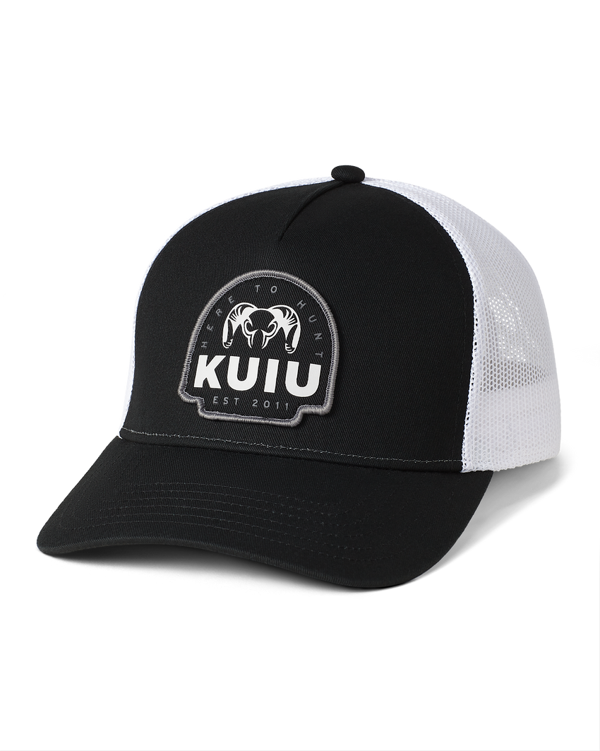 KUIU Here to Hunt Woven Patch Hat | Black/White
