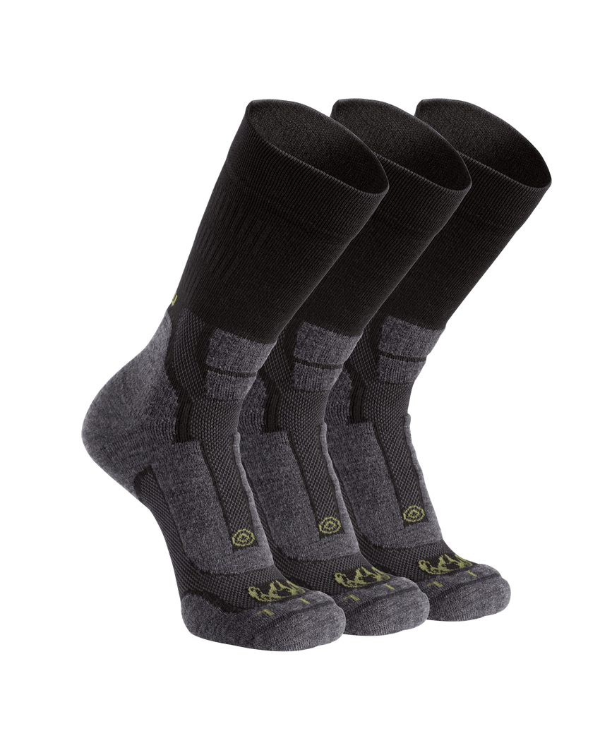 StrongWool Hybrid Crew Sock 3-Pair Pack | Grey Green