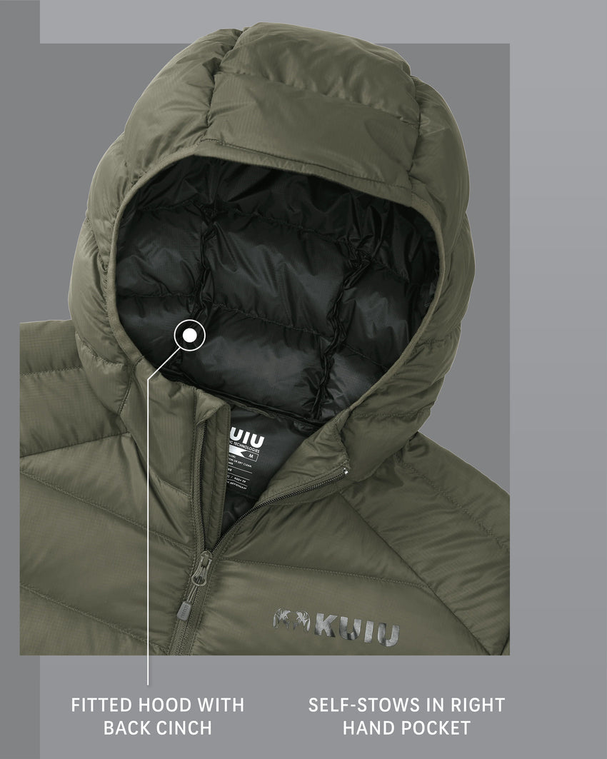 Super Down LT Hooded Jacket | Ash